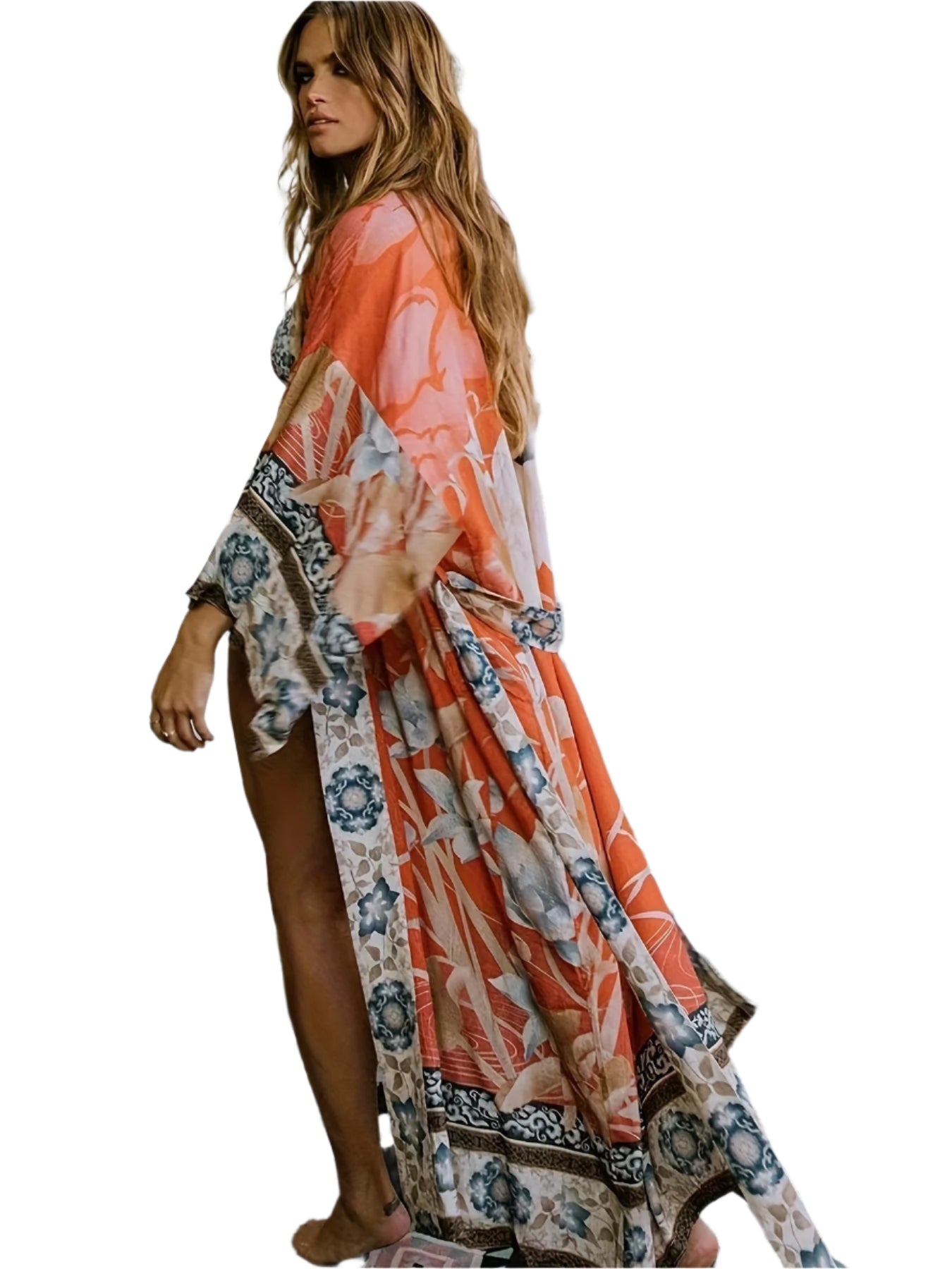 Dames Kimono Bloemenprint Lichtgewicht 0