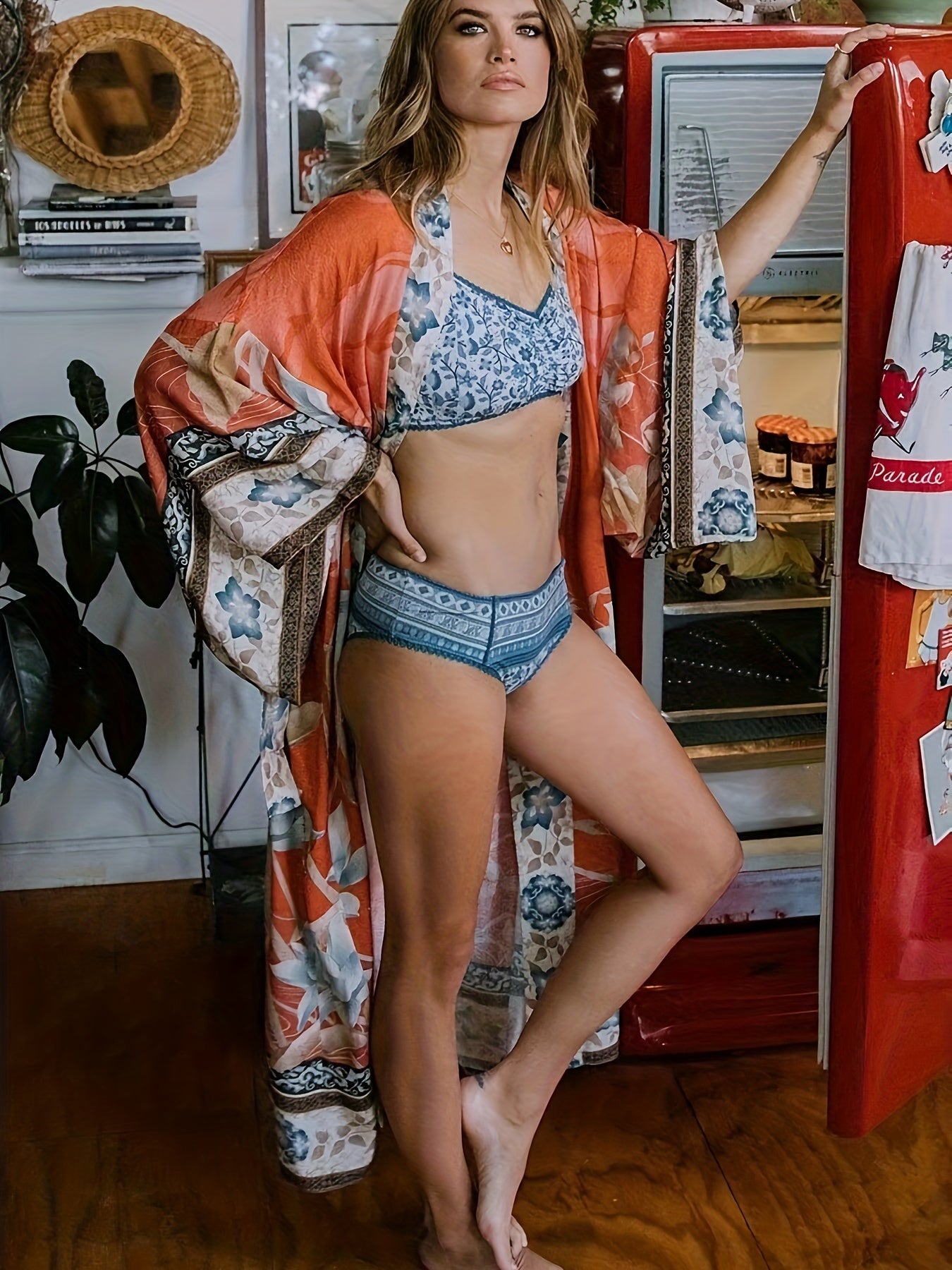 Dames Kimono Bloemenprint Lichtgewicht 2