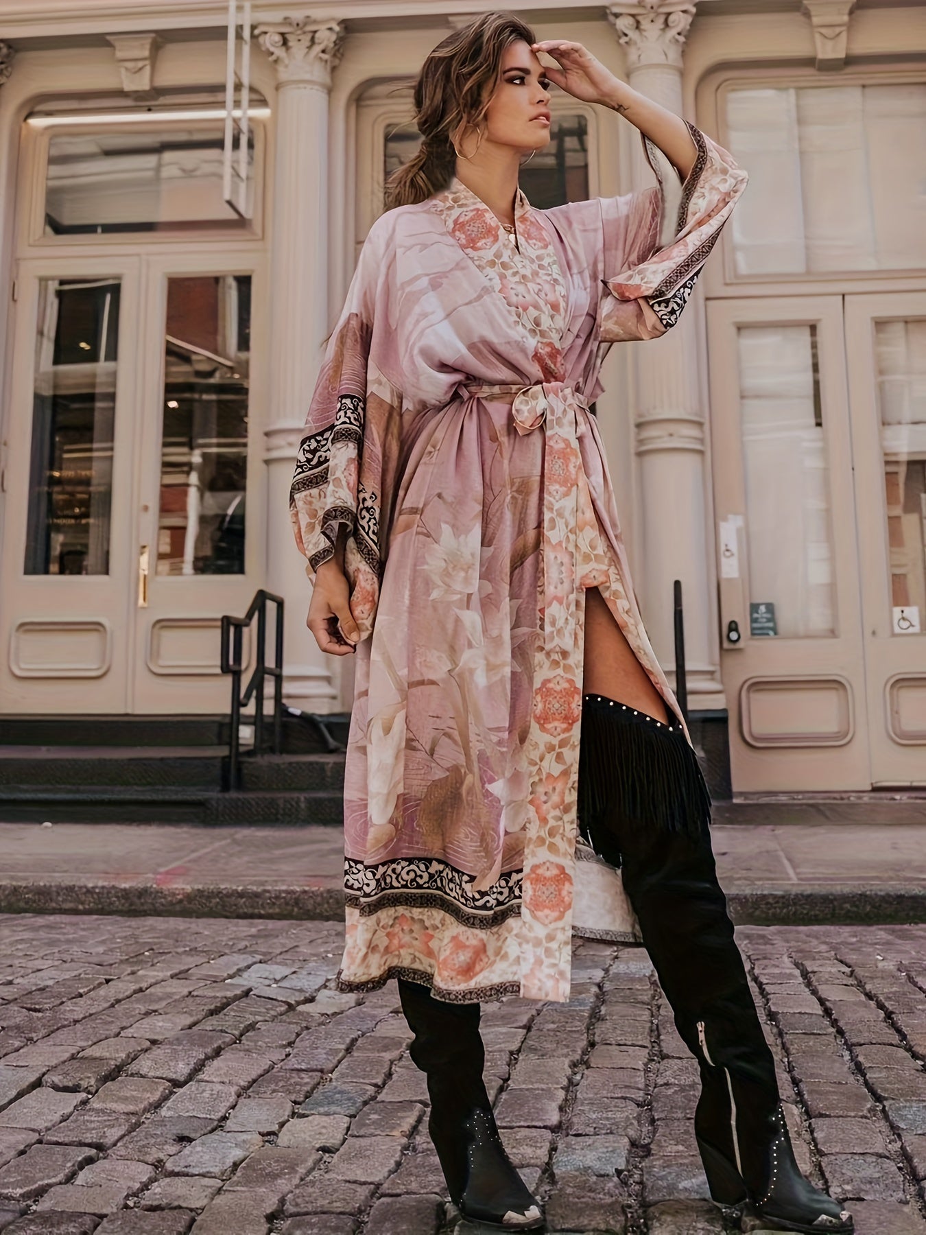 Dames Kimono Bloemenprint Lichtgewicht 8