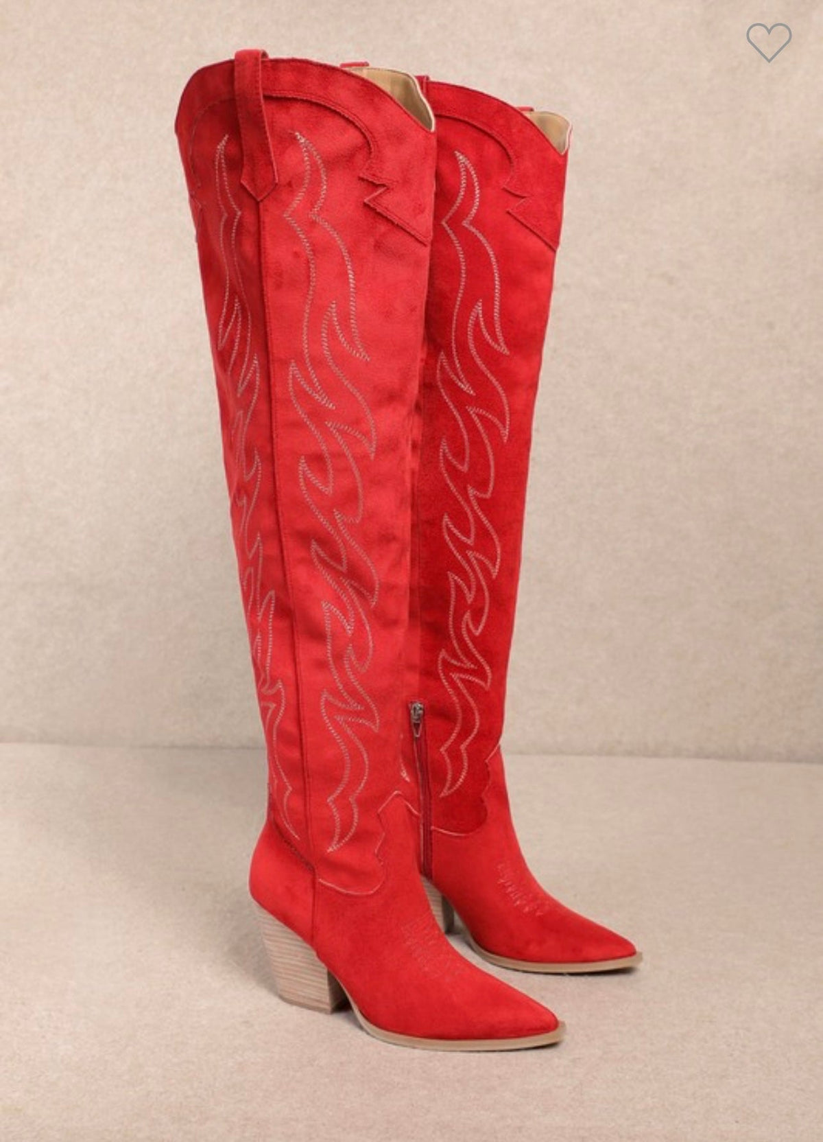 Dames Knie Hoge Western Boots Leer 2