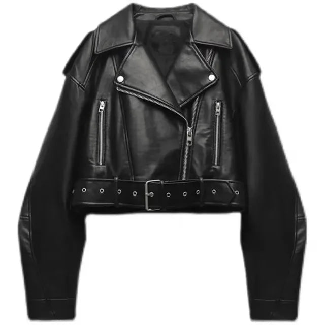 Dames Korte Bikerjacke Moderne Stijl 0
