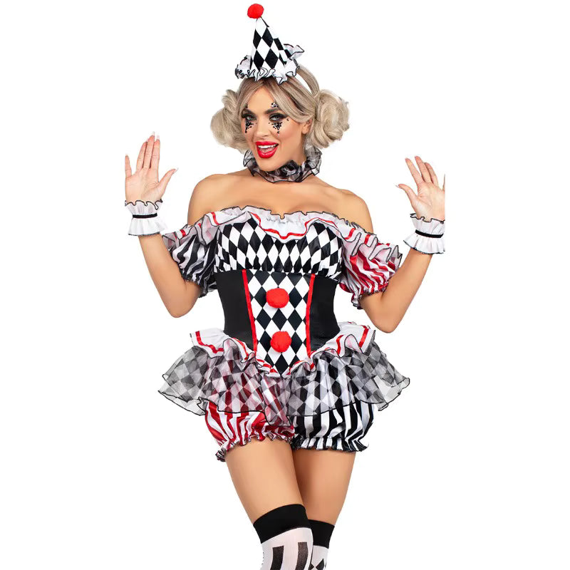 Dames Kostuum Clown Circusstijl voor Carnaval en Feest 3