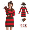 Dames Kostuum Halloween Freddy Krueger Stijl Set met Jurk en Accessoires 0