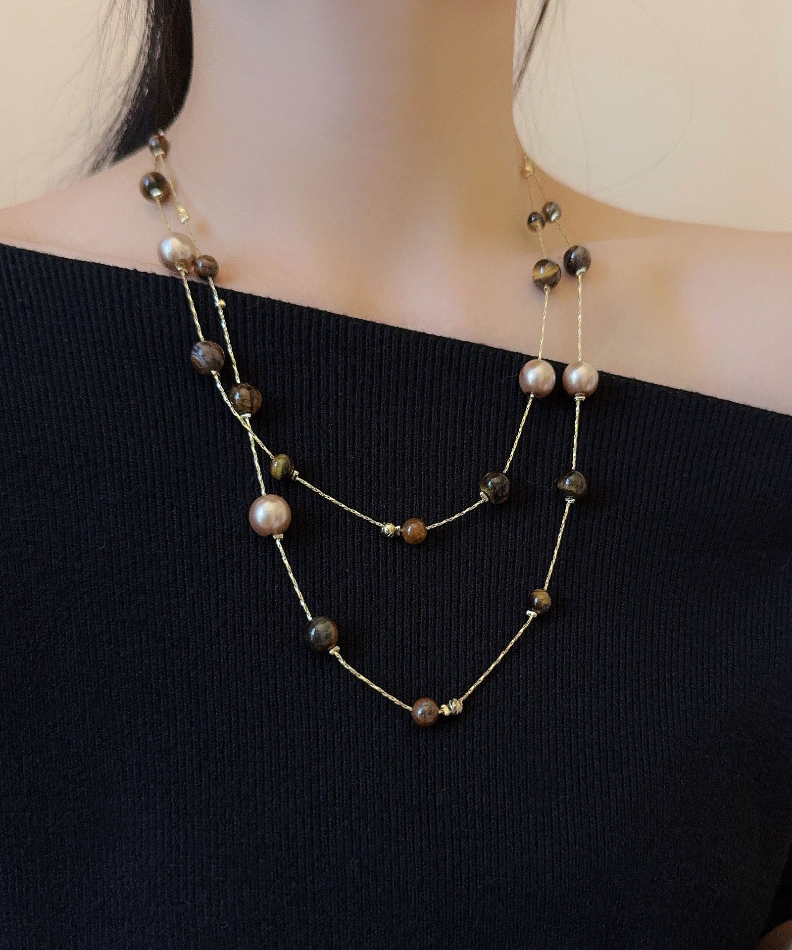 Dames Kralenketting Tijgeroog Stijlvol Design 2