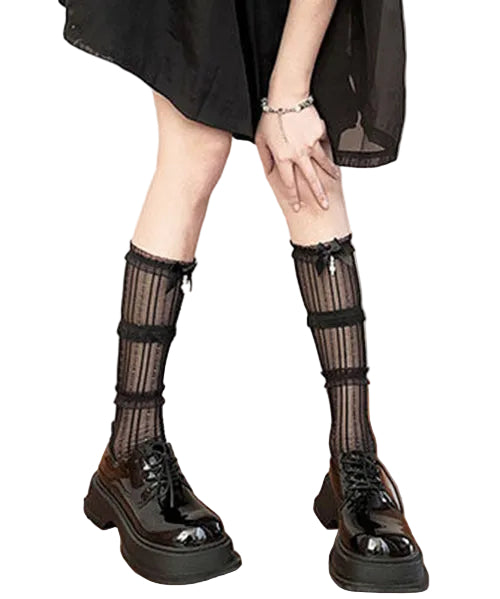 Dames Kuitsokken Japanse Stijl Met Kant en Strik 1