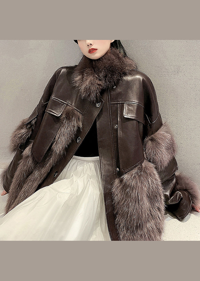 Dames Kunstleren Jas Patchwork Stijl 2