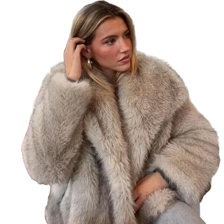 Dames Kunstpelzmantel voor Stijlvolle Koude Dagen 1