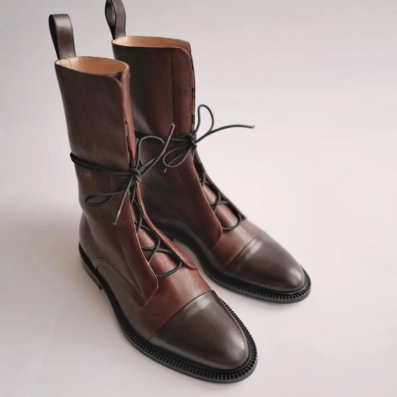 Dames Laarzen Combat Stijl Met Veters 3