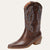 Dames Laarzen Cowboy Bruin Leer Traditionele Stijl 0