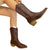 Dames Laarzen Cowboy Bruin Leer Traditionele Stijl 2