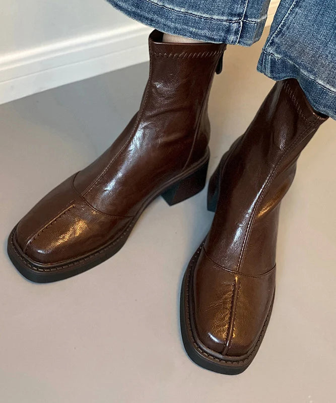 Dames Laarzen Met Dikke Hak En Gevlochten Design 3