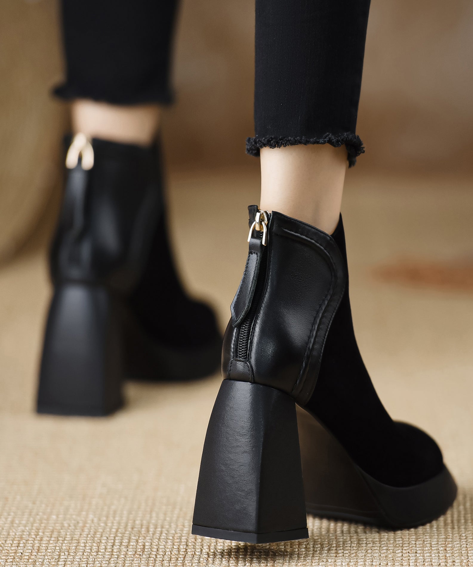 Dames Laarzen Met Ritssluiting Trendy Design voor Casual en Formele Gelegenheden 4