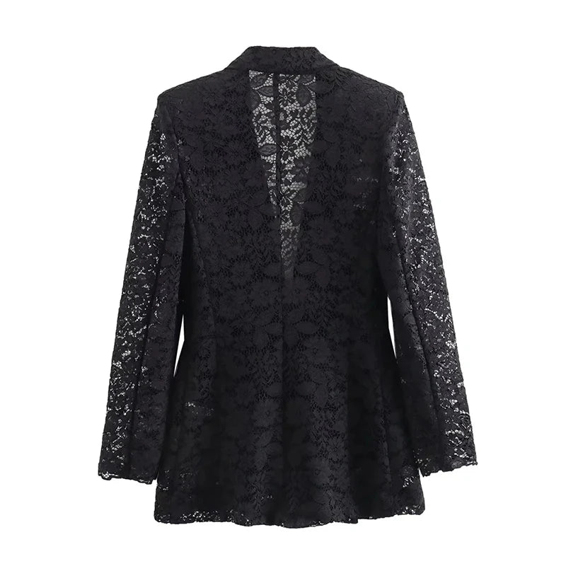 Dames Lace Blazer en Rok Set 2