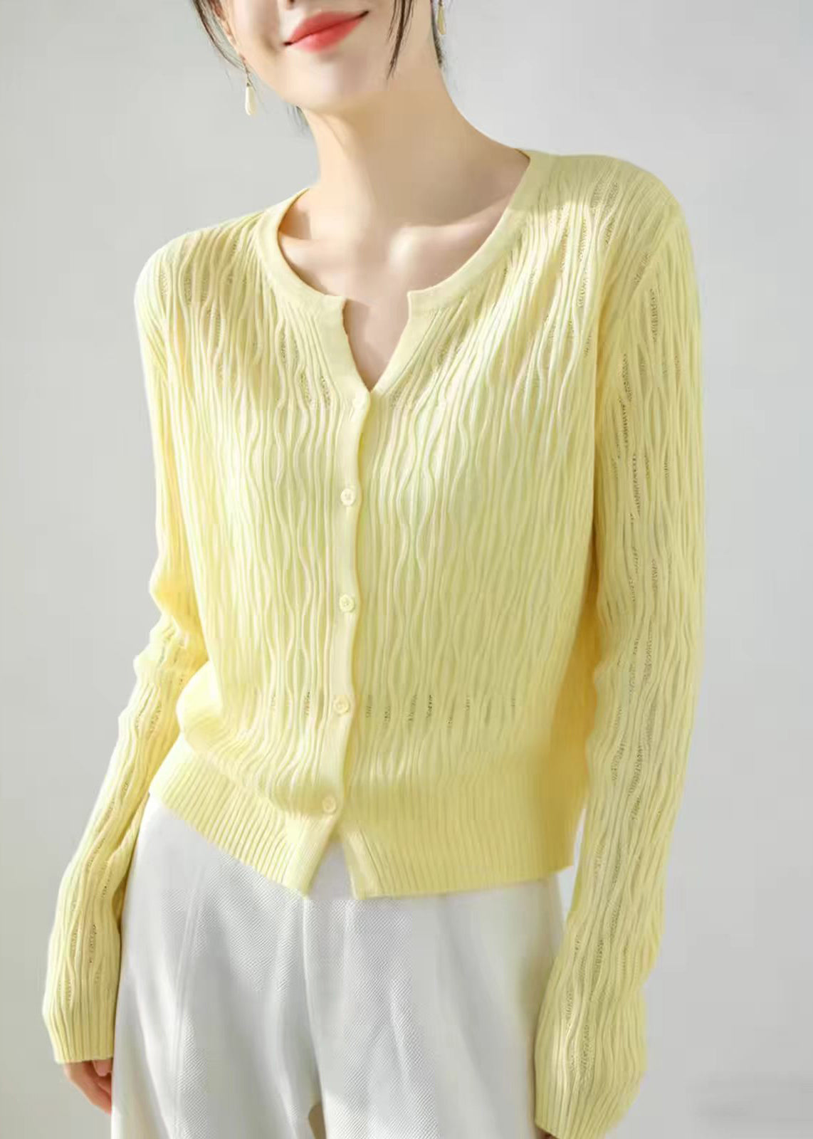 Dames Lang Vest Met Uitgesneden Stijl En Lange Mouwen 2