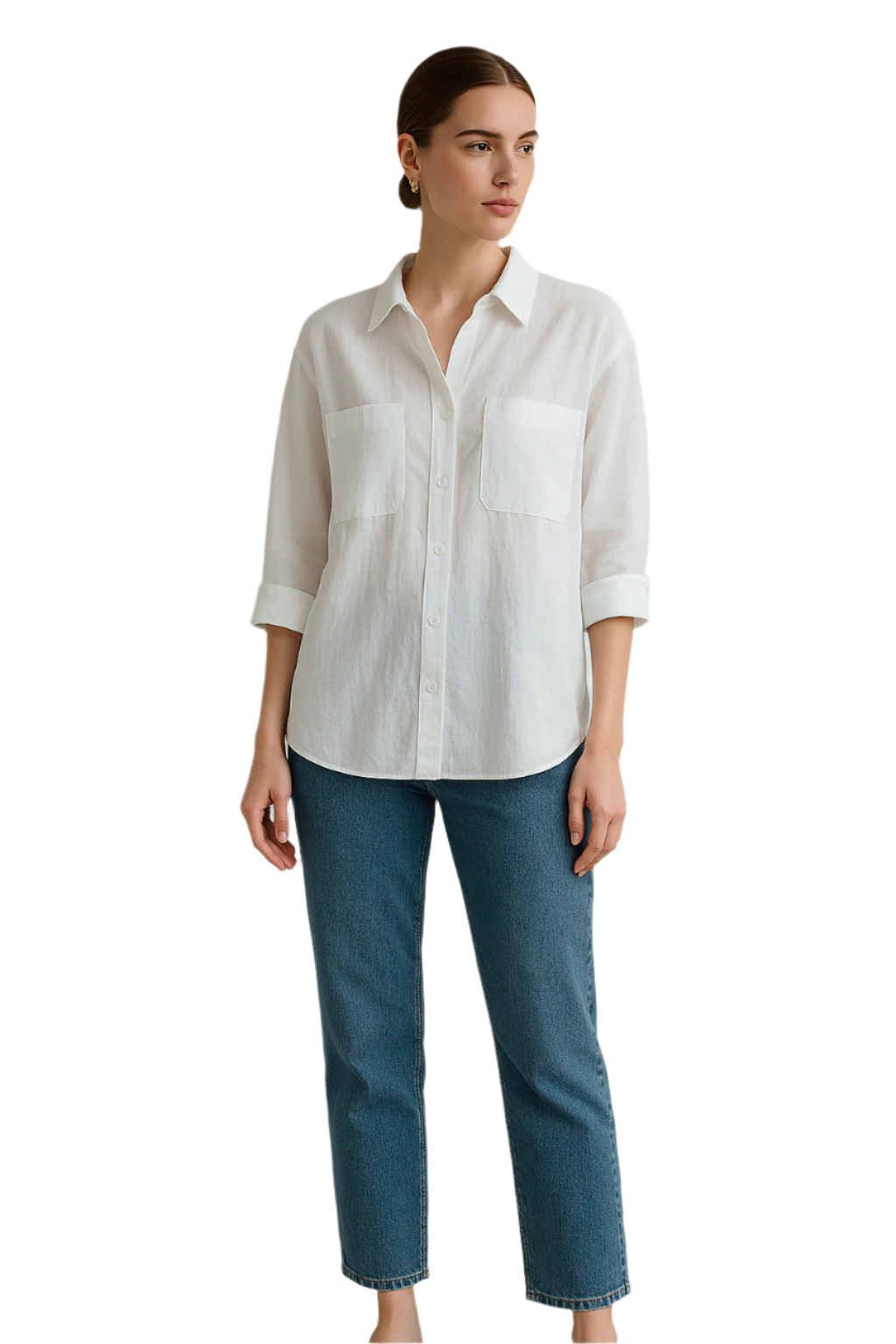 Dames Lange Blouse Oversize Zachte Stof Modern Design 0