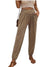 Dames Lange Broek Hoge Taille Met Zakken Polyester Casual Pasvorm 0
