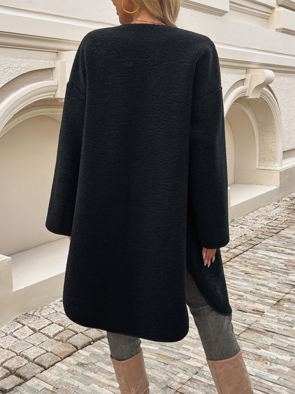 Dames Lange Fleece Vest met Knoopdetails Casual 3