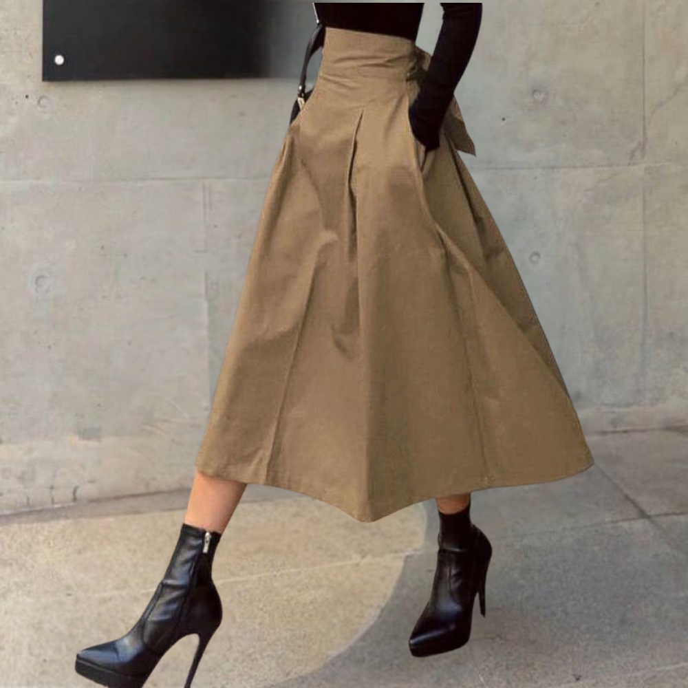 Dames Lange Hoge Taille Rok Stijlvol voor Herfst 4