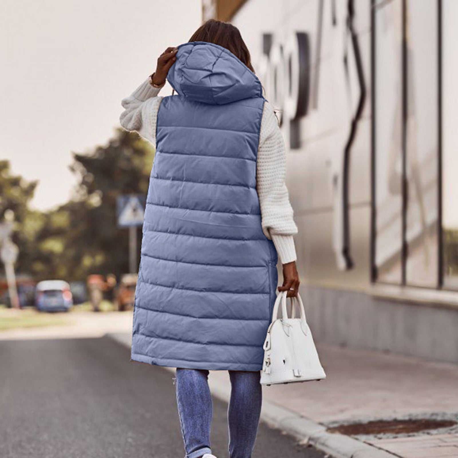 Dames Lange Hoodie Vest Casual Trendy 1