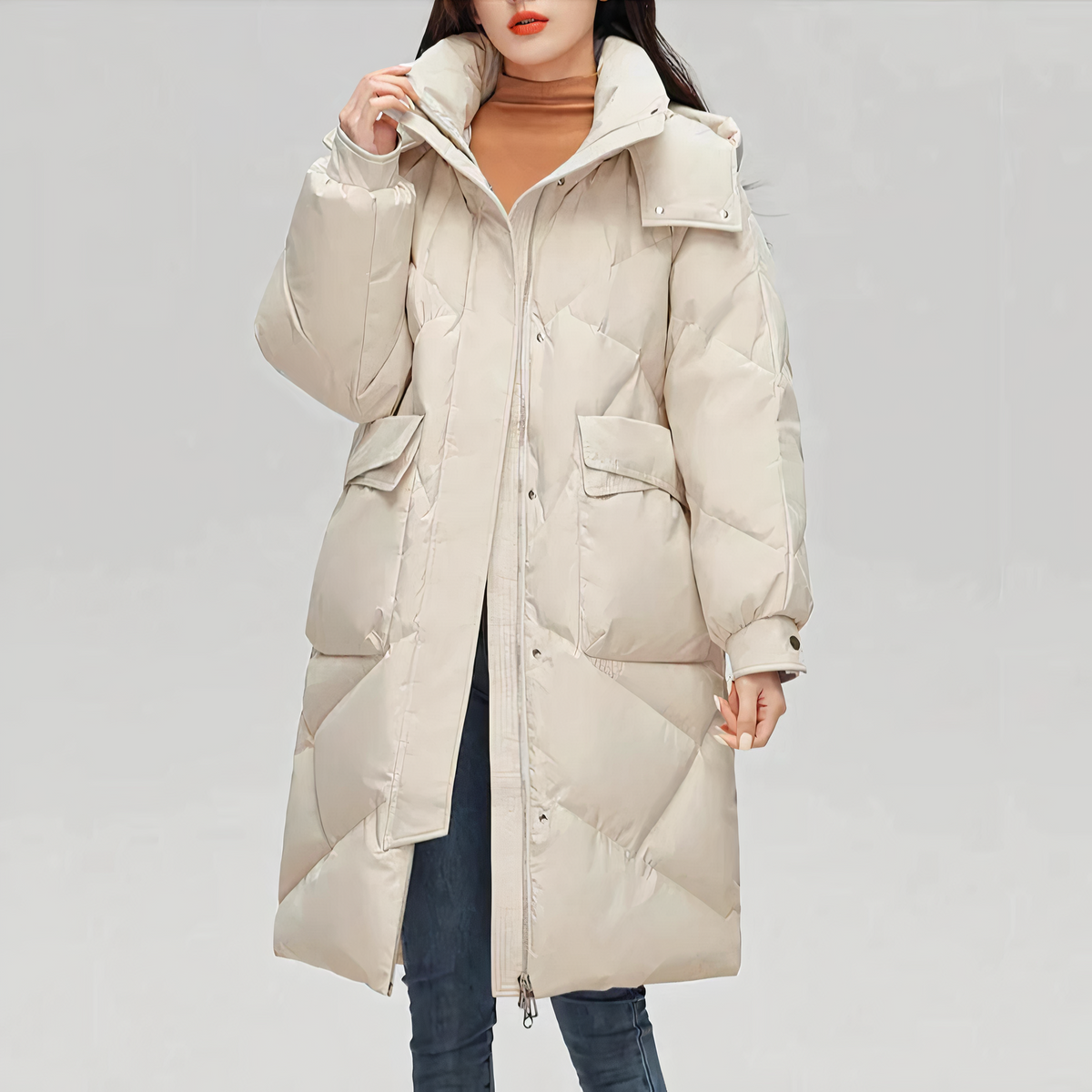 Dames Lange Jas Stijlvol en Warm 3