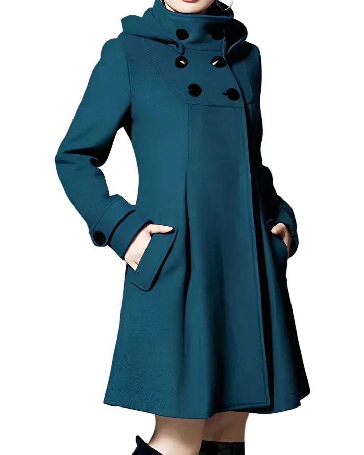 Dames Lange Jas met Capuchon en Chique Ontwerp 0