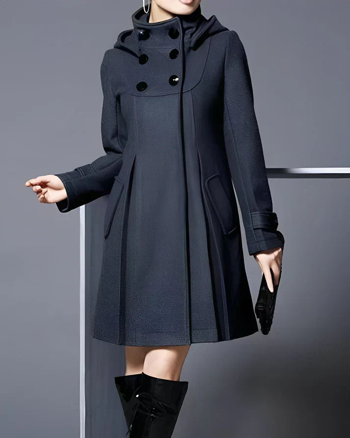 Dames Lange Jas met Capuchon en Chique Ontwerp 1