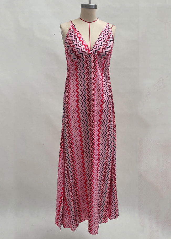 Dames Lange Jurk Bohemien Stijl Met Spaghettibandjes 3