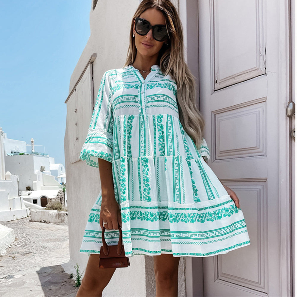 Dames Lange Jurk Boho Stijl Luchtige Stof voor Feestelijke en Zomer Kleding 1