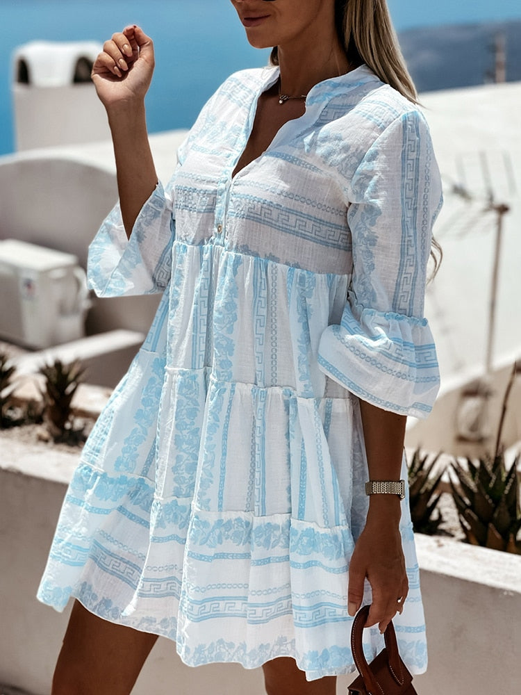 Dames Lange Jurk Boho Stijl Luchtige Stof voor Feestelijke en Zomer Kleding 6