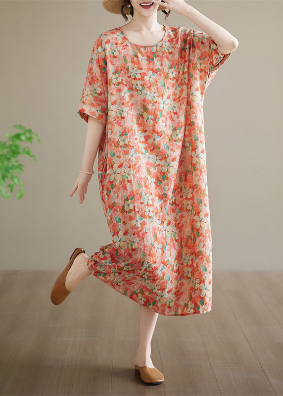 Dames Lange Jurk Casual Patchwork Met Korte Mouwen 2