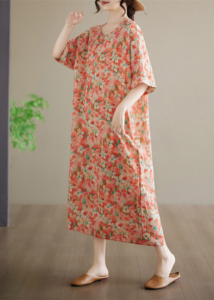 Dames Lange Jurk Casual Patchwork Met Korte Mouwen 3
