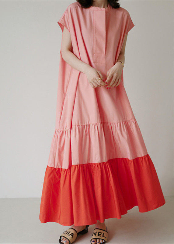 Dames Lange Jurk Losse Pasvorm Colorblock Patchwork 2