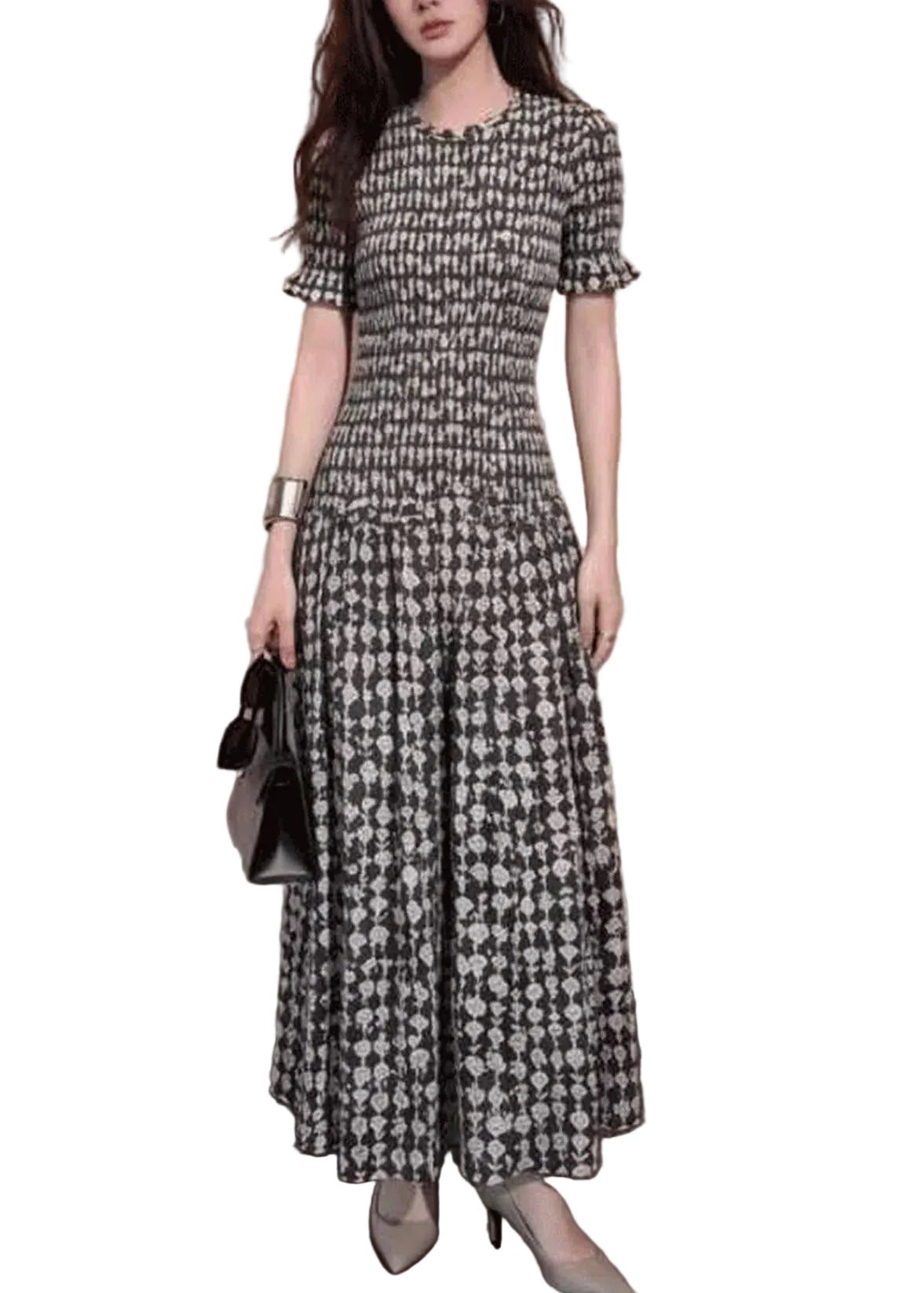 Dames Lange Jurk Ruitprint Zomerstijl 0
