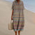 Dames Lange Jurk V-hals Korte Mouwen Gestreept Kleurblok Polyester 8
