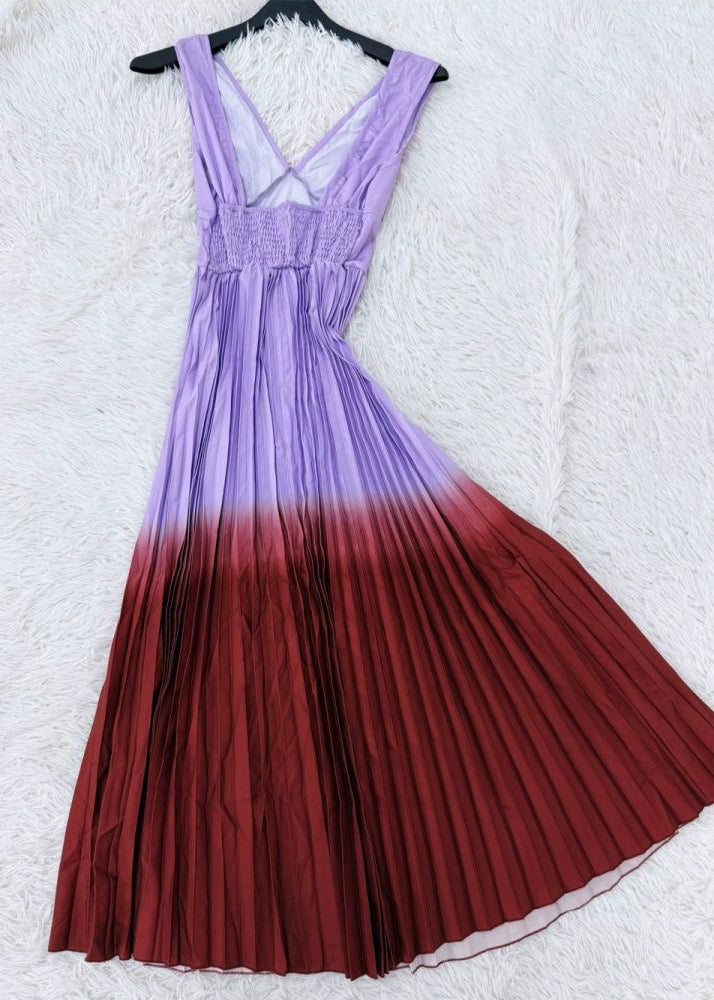 Dames Lange Jurk Zonder Rug Met Colorblock En Spaghettibandjes 3