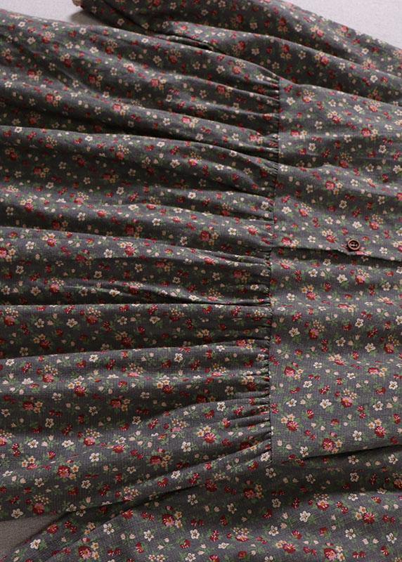 Dames Lange Jurk met Rimpels en Patroon 2