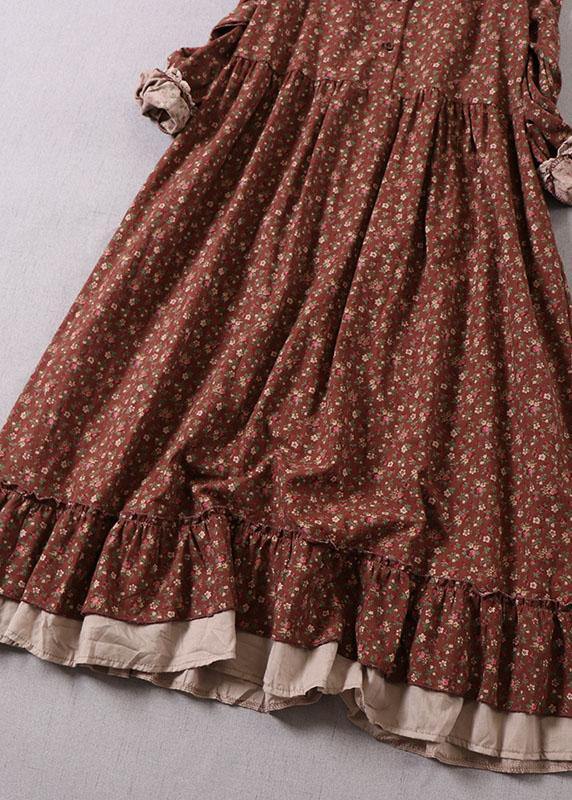 Dames Lange Jurk met Rimpels en Patroon 3