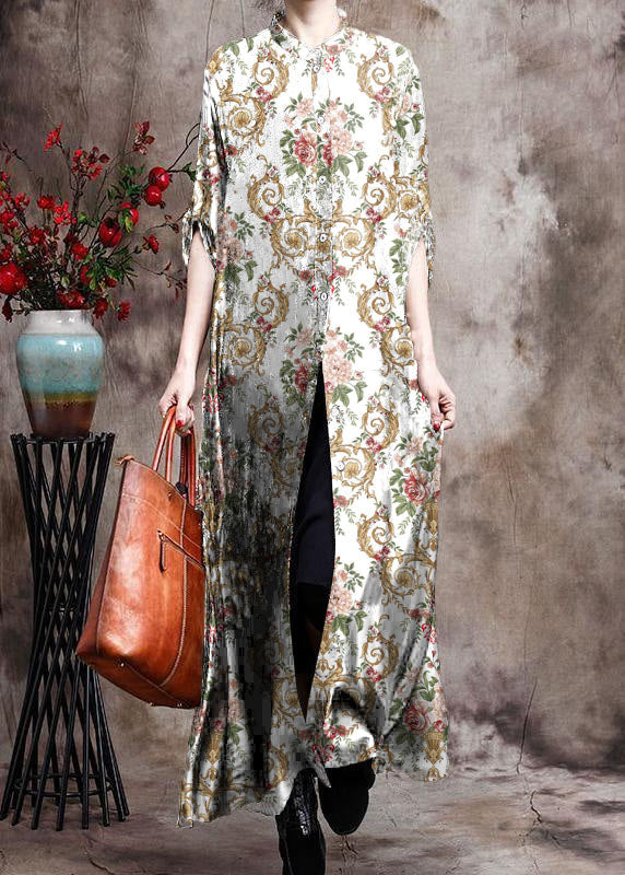 Dames Lange Kaftan Zwart Met Print 9