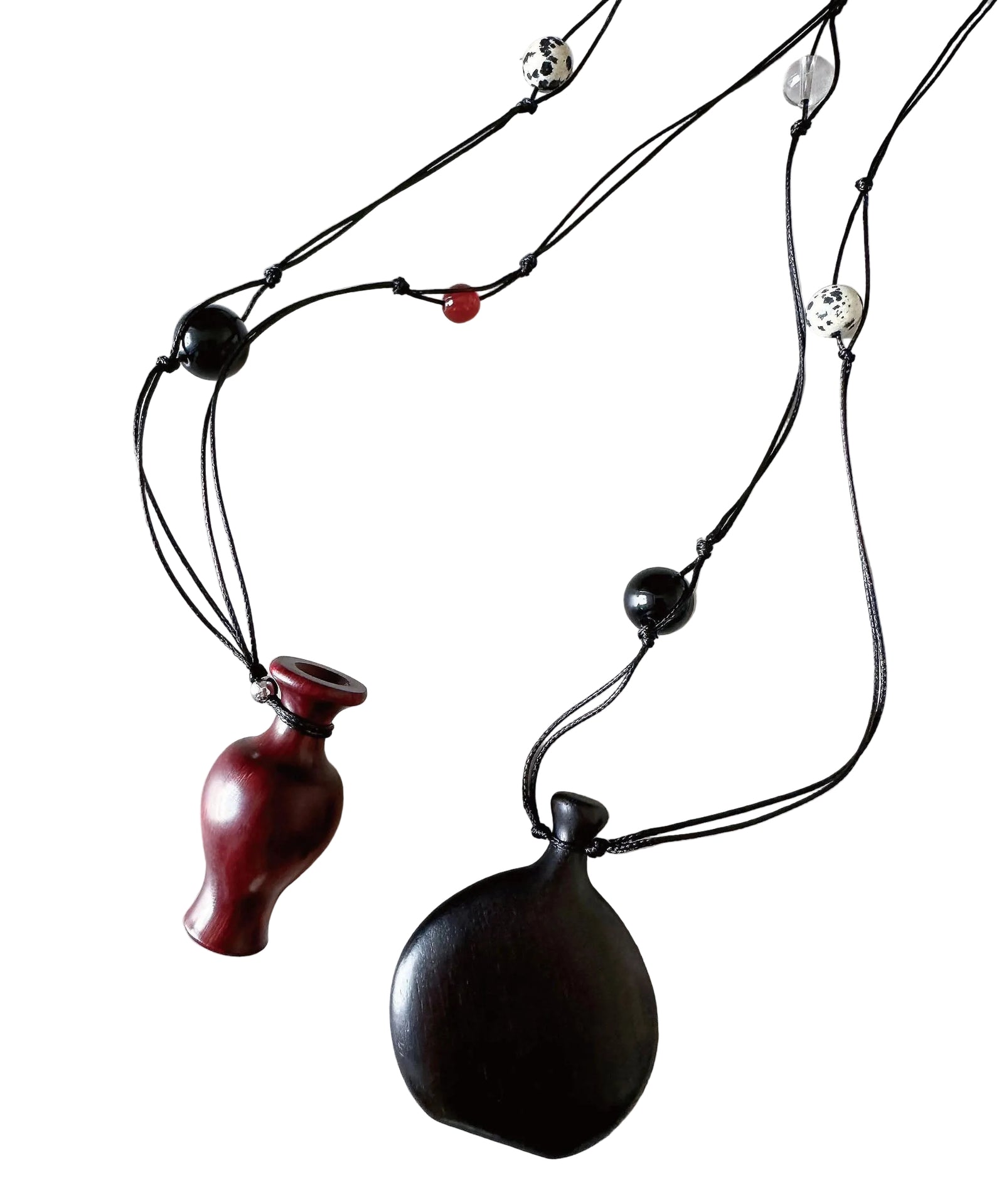 Dames Lange Ketting Houten Vaas Hanger 0