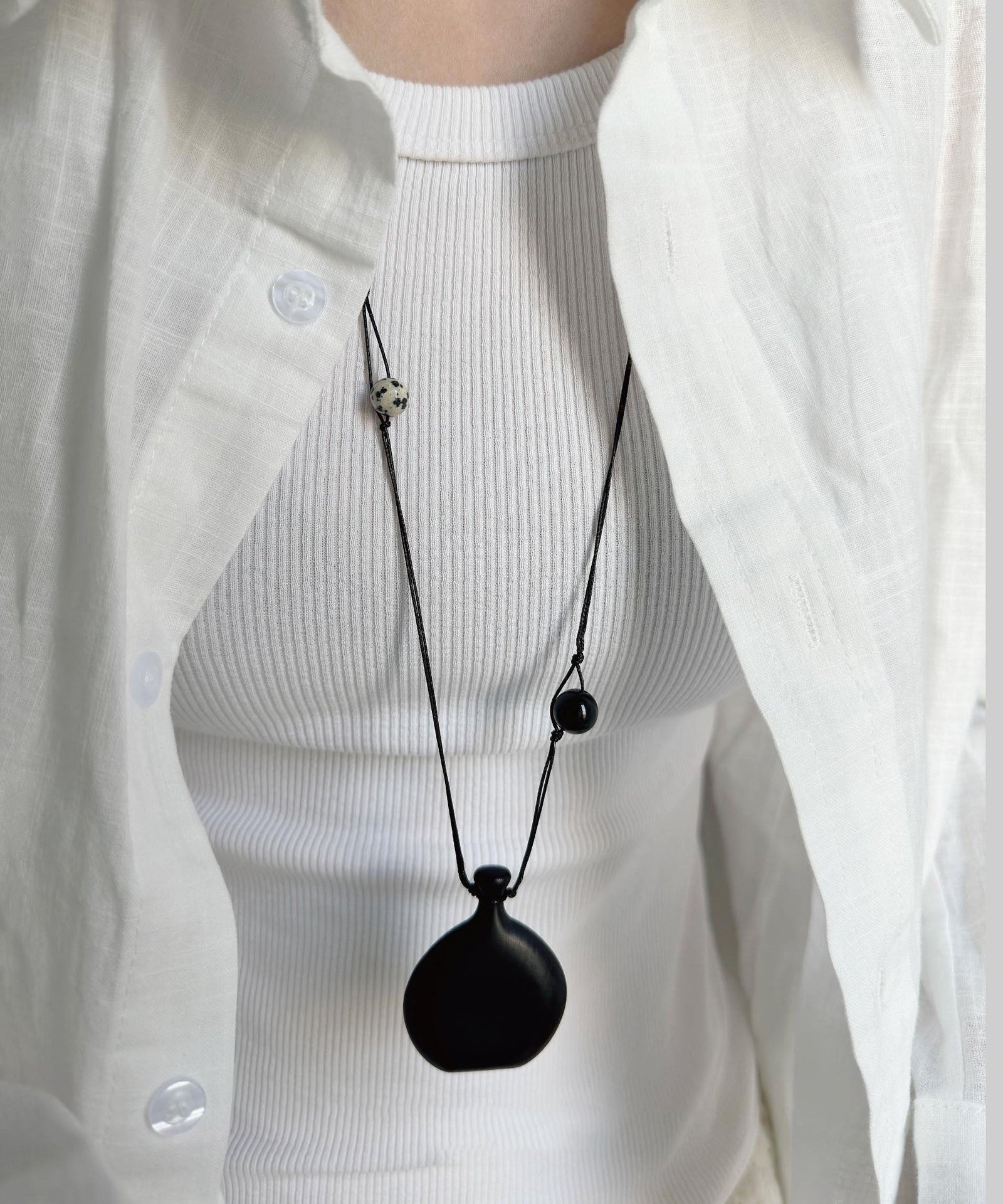Dames Lange Ketting Houten Vaas Hanger 2