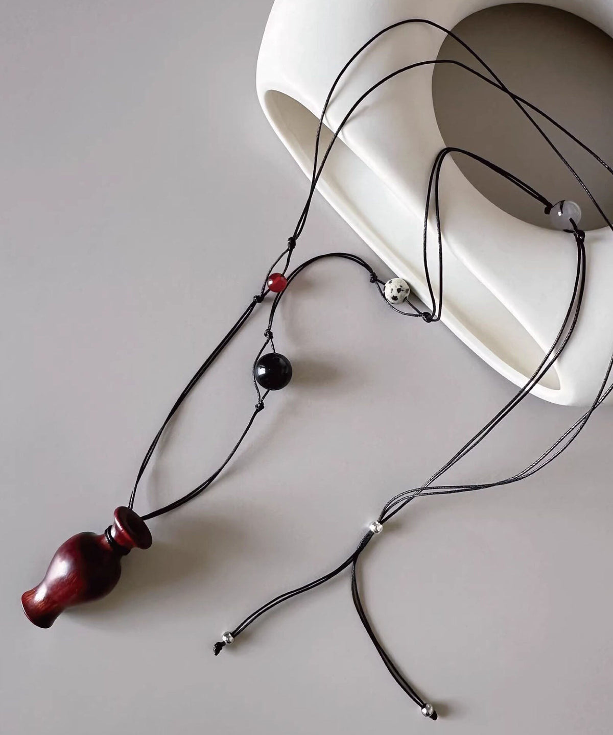 Dames Lange Ketting Houten Vaas Hanger 3