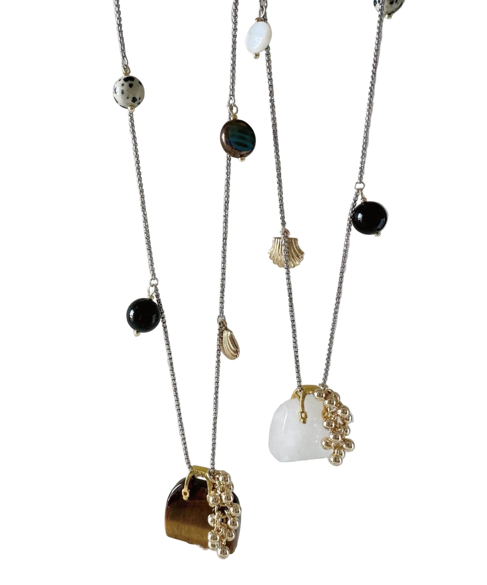 Dames Lange Ketting Met Glazen Steen Hanger 0