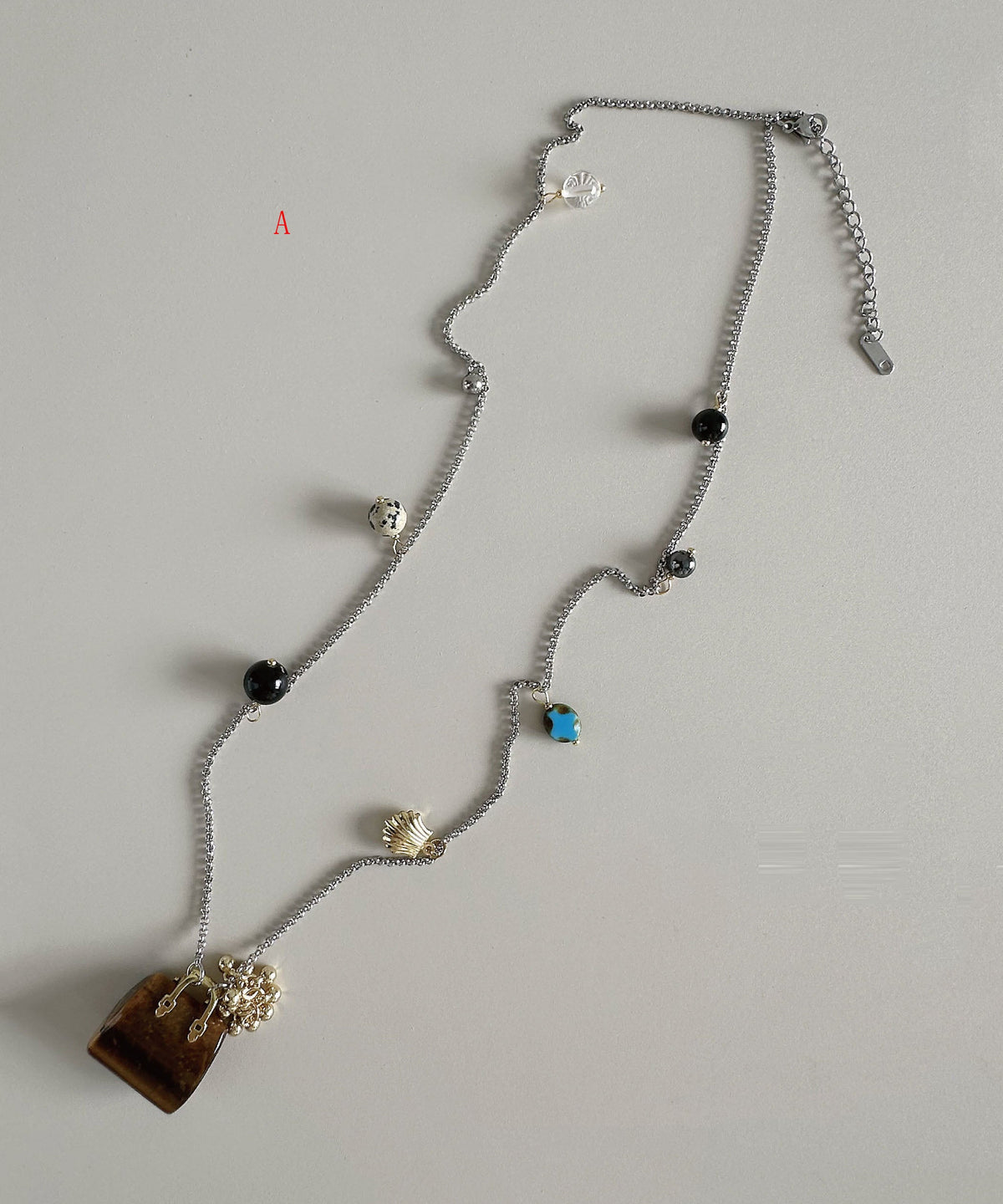 Dames Lange Ketting Met Glazen Steen Hanger 1