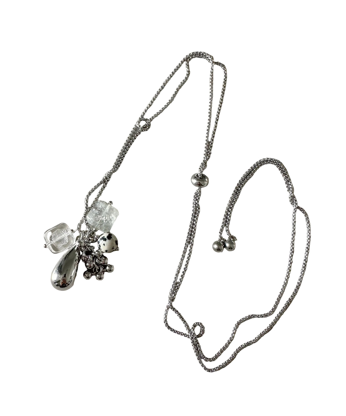 Dames Lange Ketting Met Kristallen Hanger Titanium Stijl 1