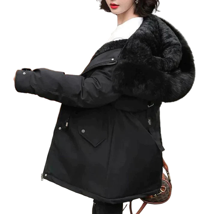 Dames Lange Mantel Met Kap Voor Koude Dagen 2