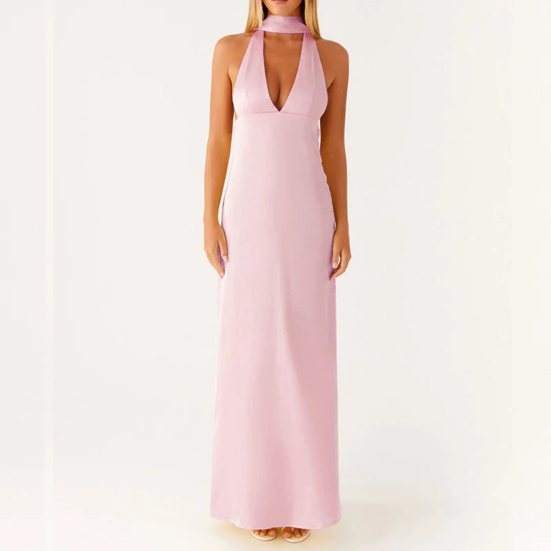 Dames Lange Maxi Jurk Halter Boho Stijl voor Zomerse Evenementen 2