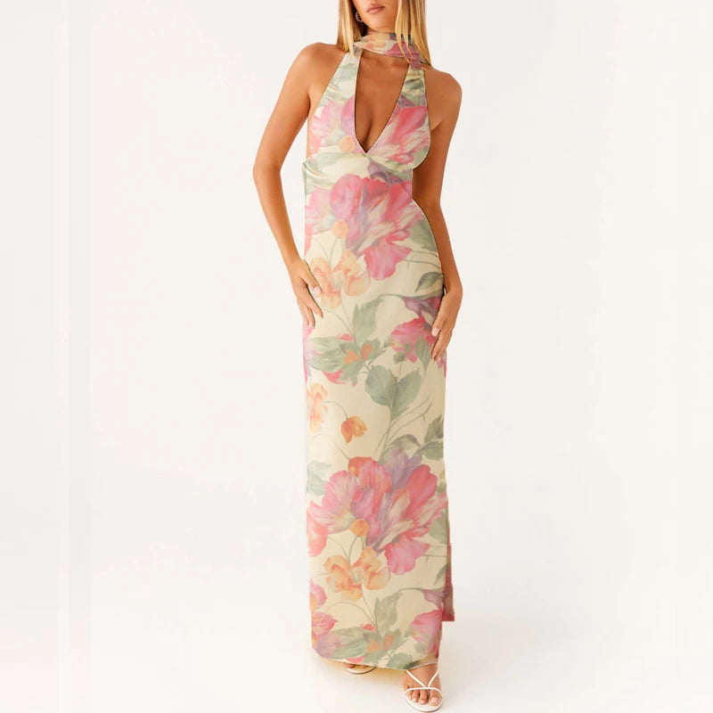 Dames Lange Maxi Jurk Halter Boho Stijl voor Zomerse Evenementen 4