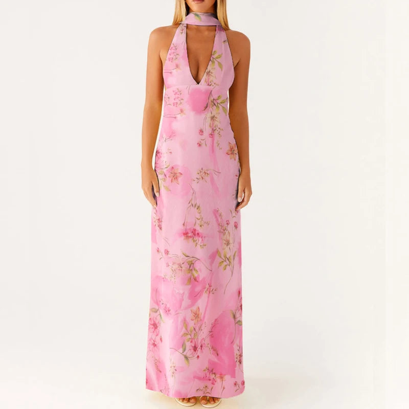 Dames Lange Maxi Jurk Halter Boho Stijl voor Zomerse Evenementen 5