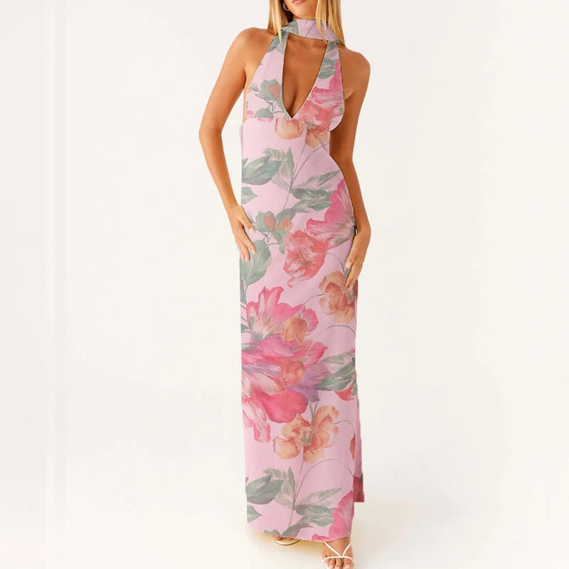 Dames Lange Maxi Jurk Halter Boho Stijl voor Zomerse Evenementen 6