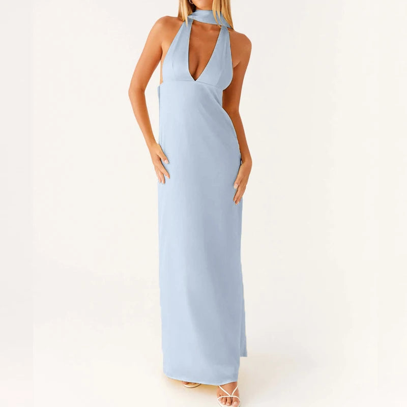 Dames Lange Maxi Jurk Halter Boho Stijl voor Zomerse Evenementen 8